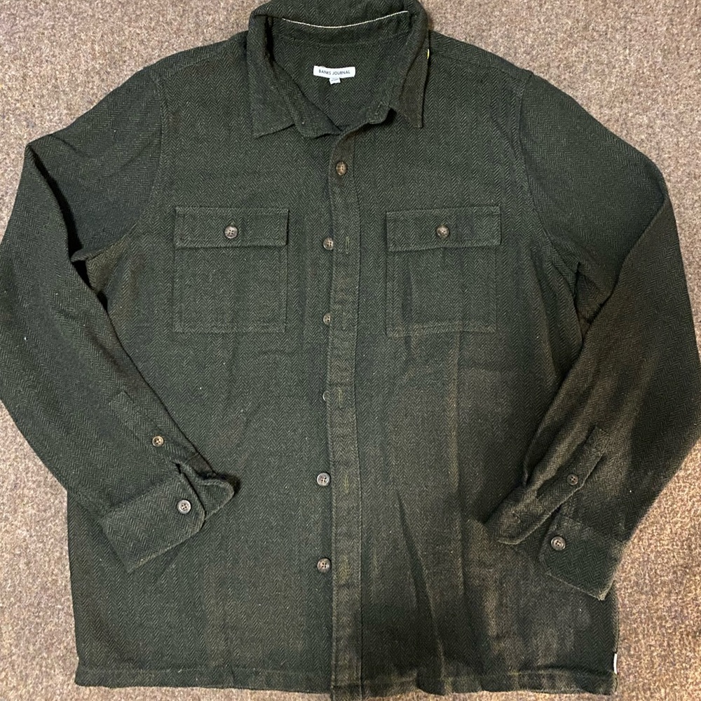 Banks Journal Dark Green Button Down Shirt Large